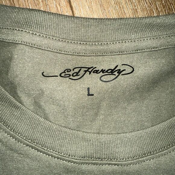 Ed Hardy T-shirt Graphic Print Gray Black‎ Panther Men's Size Medium Tattoo NWOT - Picture 3 of 7